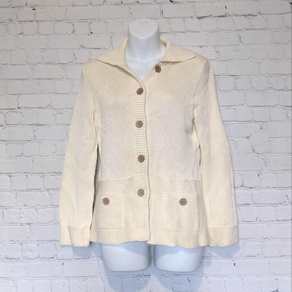 Tommy Bahama White Button Up Sweater